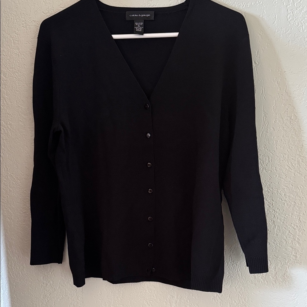 Cable & Gauge Black Cardigan Sweater
